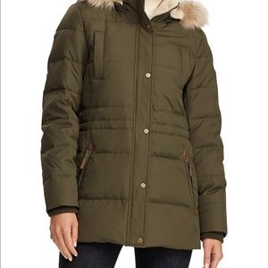 Lauren by Ralph Lauren Green Puffer Coat